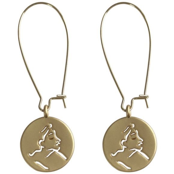 Artsy Face Figure Earrings Wire Minimalist - Picture 11 of 12